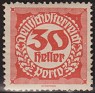 Austria - 1920 - Numbers - 30H - Red - Mercury - Scott J80 - 0